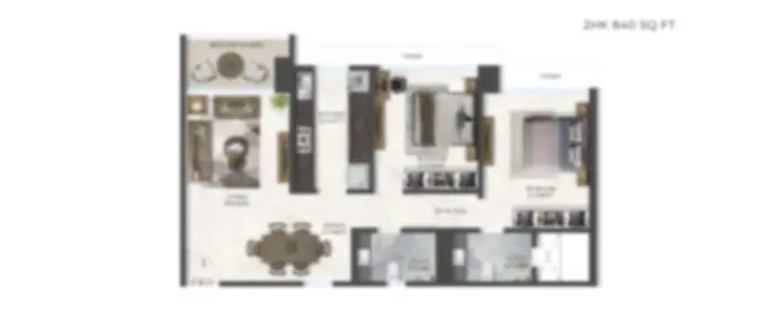 2 BHK flat in Origin Claremont